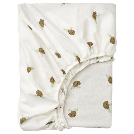 TROLLDOM, fitted sheet for cot/hedgehog pattern, 70x140 cm, 205.143.91