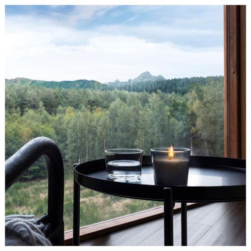 PÄRONTRÄD, scented candle in glass with lid/Mountain air, 25 hr, 205.272.18