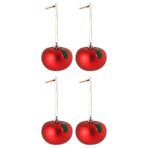 VINTERFINT, decoration bauble/apple/4 pack, 6 cm, 205.604.82