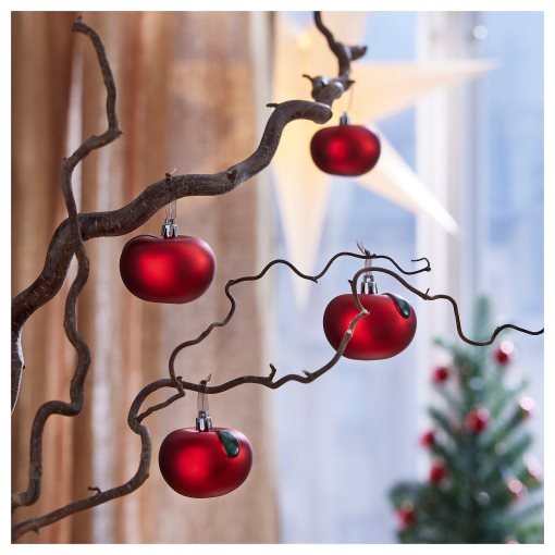 VINTERFINT, decoration bauble/apple/4 pack, 6 cm, 205.604.82