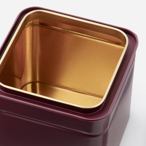 BLOMNING, tin with lid for coffee/tea/2 pack, 10x10x10 cm, 206.090.25