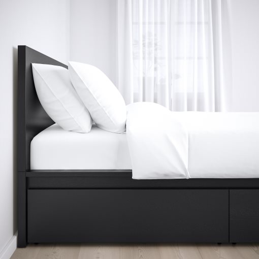 MALM, bed frame/high with 2 storage boxes, 140X200 cm, 291.762.92