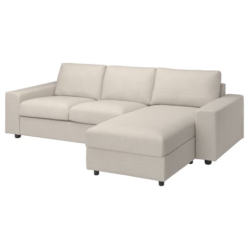 VIMLE, 3-seat sofa with chaise longue with wide armrests, 294.012.95