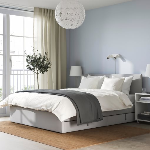 GLADSTAD, κρεβάτι με επένδυση και 2 αποθηκευτικά κουτιά, 160x200 cm, 294.067.97