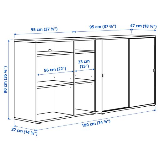 VIHALS, σύνθεση αποθήκευσης, 190x47x90 cm, 294.406.16