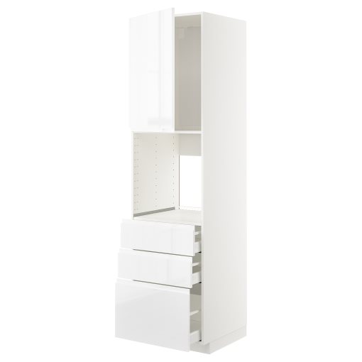 METOD, high cabinet for oven with door/3 drawers, 60x60x220 cm, 294.569.71