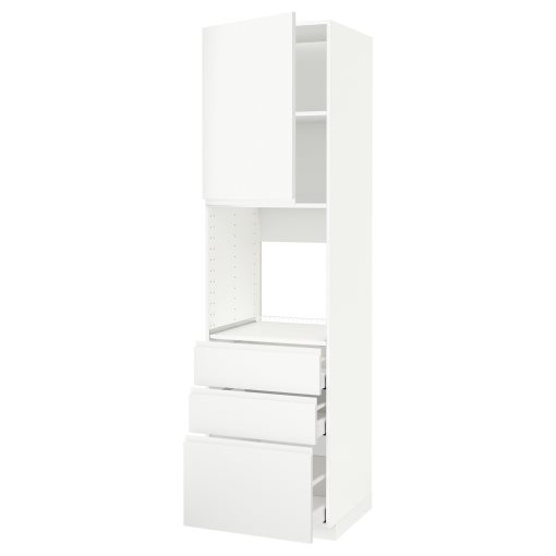 METOD, high cabinet for oven with door/3 drawers, 60x60x220 cm, 294.623.83