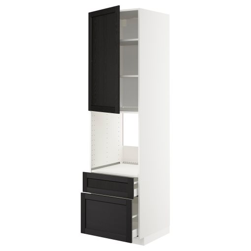 METOD, high cabinet for oven with door/2 drawers, 60x60x220 cm, 294.652.30