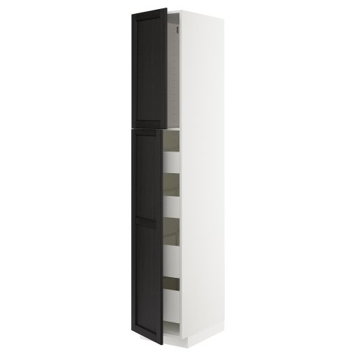 METOD, high cabinet with 2 doors/4 drawers, 40x60x220 cm, 294.700.24