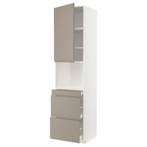 METOD, high cabinet for microwave combi with door/3 drawers, 60x60x240 cm, 294.916.44