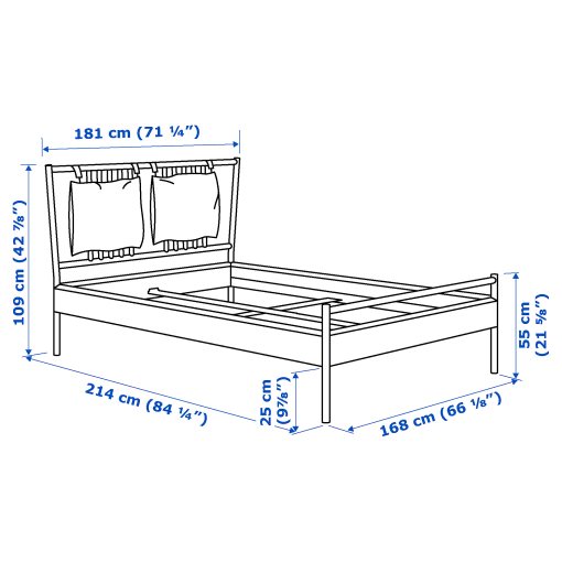 BJÖRKSNÄS, bed frame, 160x200 cm, 295.016.95
