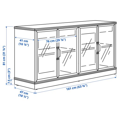 LANESUND, TV storage combination, 322x47x81 cm, 295.147.30