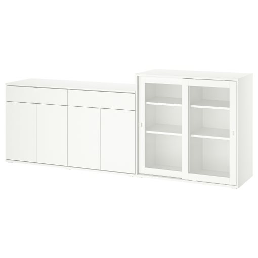 VIHALS, storage combination with glass doors, 235x37x90 cm, 295.212.07