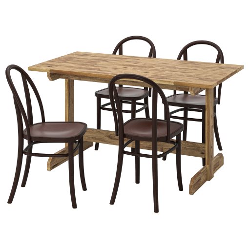 NACKANÄS/SKOGSBO, table and 4 chairs, 140 cm, 295.282.37