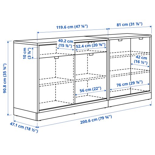TONSTAD, storage combination, 201x47x91 cm, 295.717.68