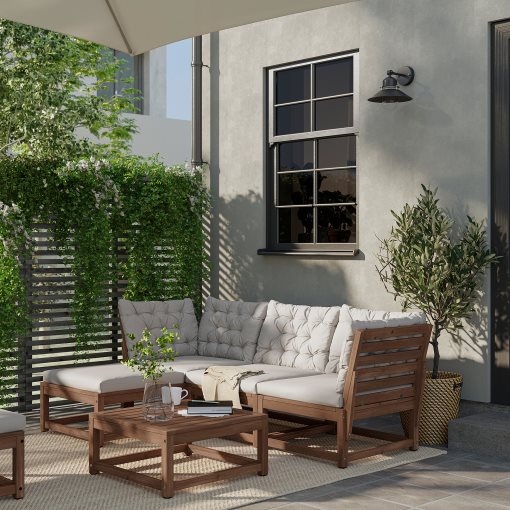 NÄMMARÖ, 3-seat modular sofa with footstool, outdoor, 295.752.24