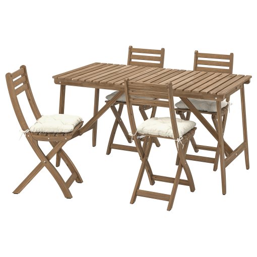 ASKHOLMEN, table and 4 chrairs/foldable/outdoor, 143x75 cm, 295.753.18