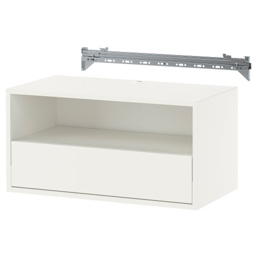 EKET, wall mounted media shelf with rail, 70x35x35 cm, 295.808.81