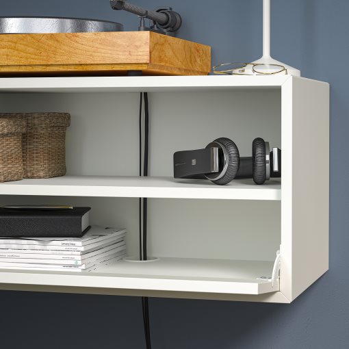 EKET, wall mounted media shelf with rail, 70x35x35 cm, 295.808.81
