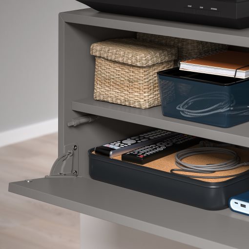 EKET, wall mounted media shelf with rail, 70x35x35 cm, 295.809.75