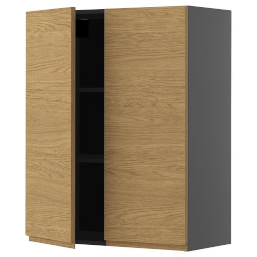 METOD, wall cabinet with shelves/2 doors, 80x100 cm, 295.876.65