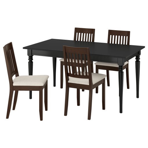 ROSENTORP/NÄSIN, table and 4 chairs, 155/215x87 cm, 296.101.28