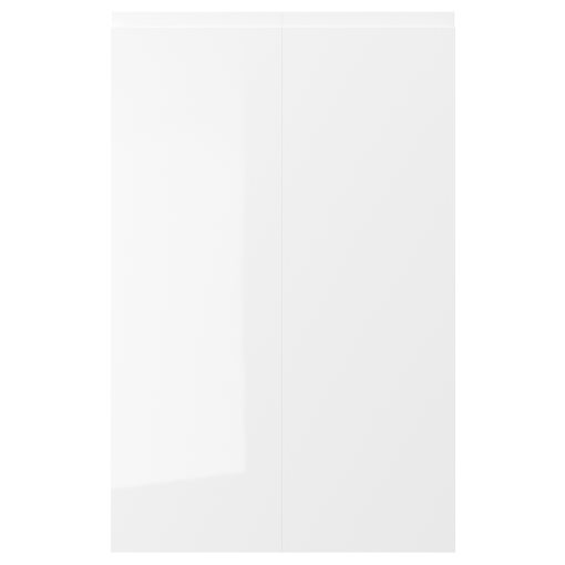 VOXTORP, 2-piece door for corner base cabinet set/right-hand/high-gloss, 25x80 cm, 303.974.95