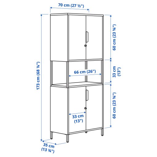 TROTTEN, cabinet with doors, 70x173 cm, 304.747.66