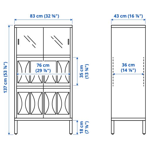 KALKNÄS, cabinet with sliding doors, 83x43x137 cm, 304.962.64