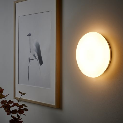 STOFTMOLN, ceiling/wall lamp with built-in LED light source/wireless dimmable/warm white, 24 cm, 304.974.90