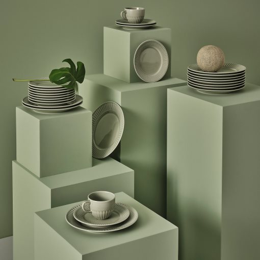 STRIMMIG, side plate stoneware/4 piece, 21 cm, 305.676.71