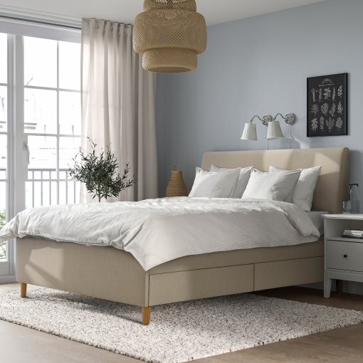IDANÄS, upholstered storage bed, 160x200 cm, 305.880.94