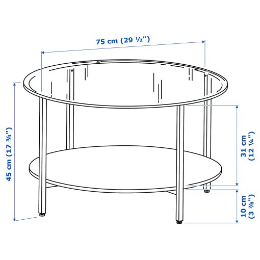 VITTSJÖ, τραπέζι μέσης, 75 cm, 306.043.48