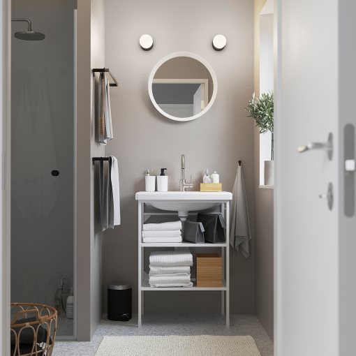 ENHET/TVALLEN, open wash-stand with 2 shelves, 393.364.07