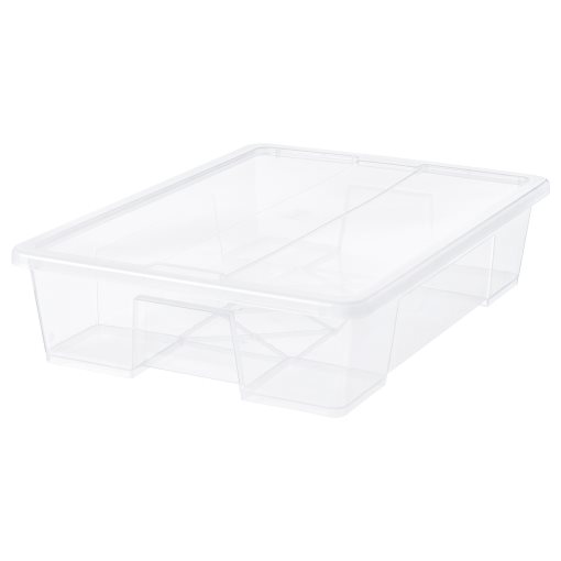SAMLA, box with lid, 79x57x18 cm/55 l, 394.408.14