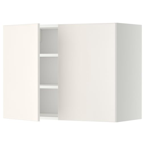 METOD, wall cabinet with shelves/2 doors, 80x60 cm, 394.545.42