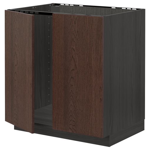 METOD, base cabinet for sink/2 doors, 80x60 cm, 394.603.07