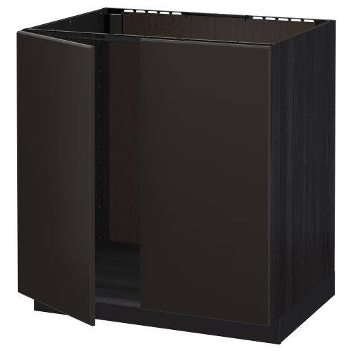 METOD, base cabinet for sink/2 doors, 80x60 cm, 394.623.54