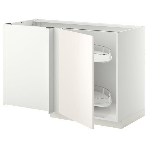 METOD, corner base cabinet with pull-out fitting, 128x68 cm, 394.654.75