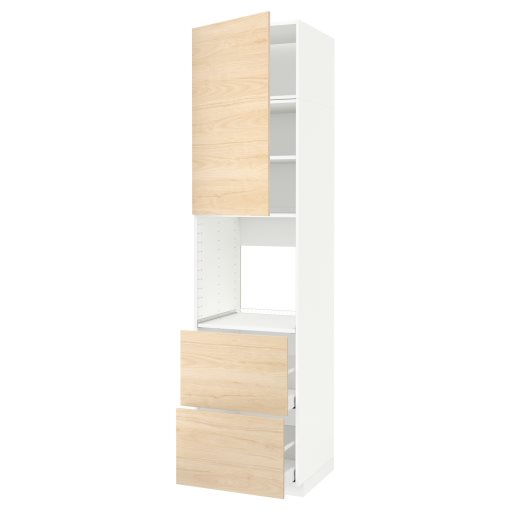 METOD, high cabinet for oven with door/2 drawers, 60x60x240 cm, 394.656.68
