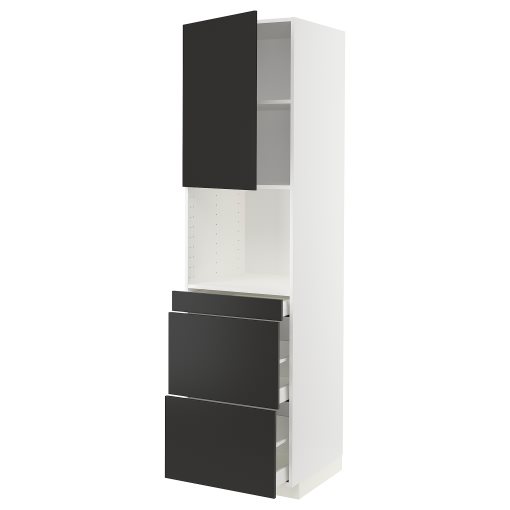 METOD, high cabinet for microwave combi with door/3 drawers, 60x60x220 cm, 394.978.53