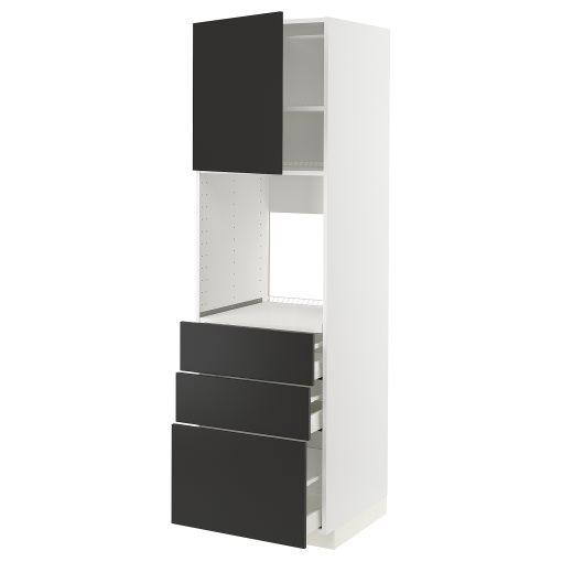 METOD, high cabinet for oven with door/3 drawers, 60x60x200 cm, 394.984.09