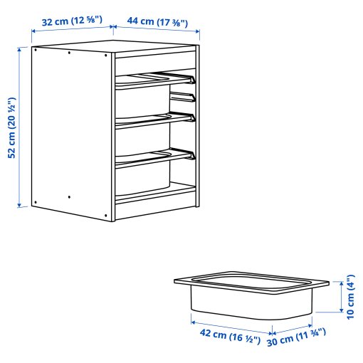 TROFAST, storage combination with boxes, 32x44x52 cm, 395.732.72