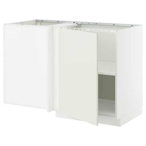 METOD, corner base cabinet with shelf, 128x68 cm, 395.850.48
