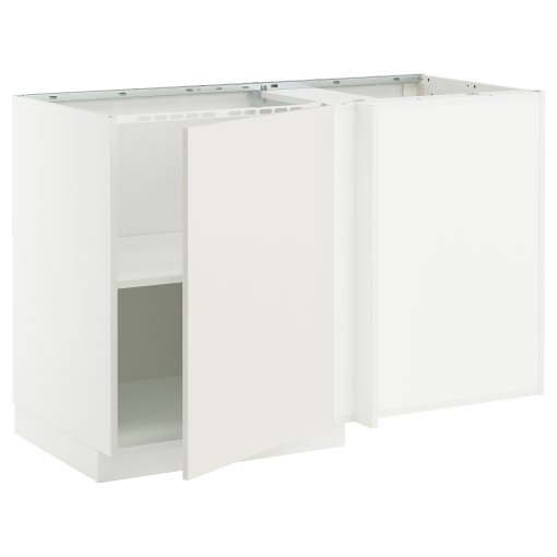 METOD, corner base cabinet with shelf, 128x68 cm, 395.850.48