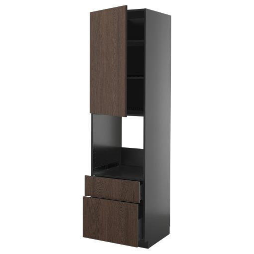METOD/KNIVSHULT, high cabinet for oven with door/2 drawers, 60x60x220 cm, 395.892.92