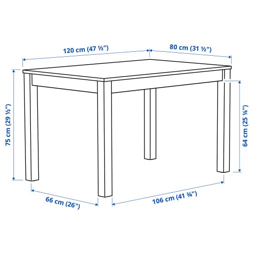 ÅLHULT / ÅLHULT, table and 4 chairs, 120x80 cm, 396.100.76