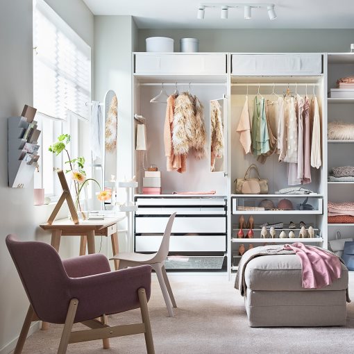 PAX, add-on corner unit with 4 shelves, 53x35x201 cm, 403.469.38