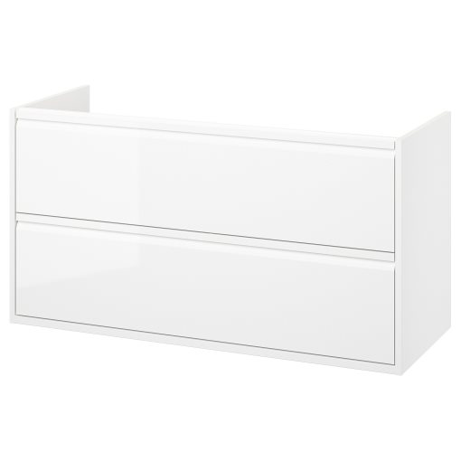ANGSJON, wash-stand with drawers/high-gloss, 120x48x63 cm, 405.350.95