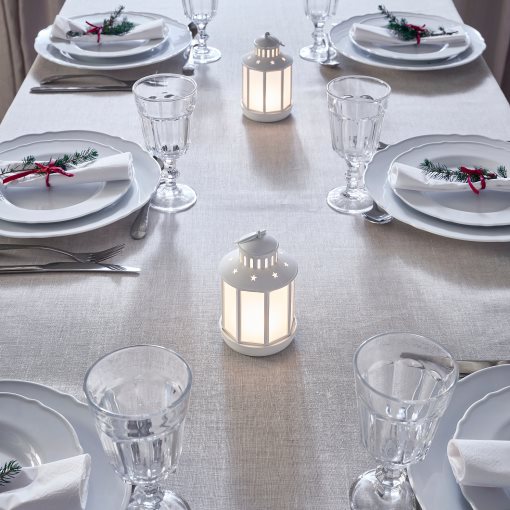 STRÅLA, φανάρι με ενσωματωμένο φωτισμό LED/λειτουργία με μπαταρία, 13 cm, 405.633.52